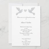 Luxe Diamond Love Dove Mariage 2 Invitation (Devant)