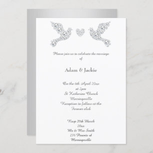 Luxe Diamond Love Dove Wedding Kaart