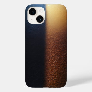 Luxe diepblauw en glinsterend goud glittercontrast Case-Mate iPhone 14 hoesje