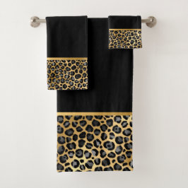LUXE DIERAFDRUKGOLD BATHROOM TOWEL SET BAD HANDDOEK