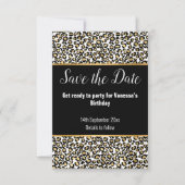 LUXE DIERENPRINT GOUD GLITTER SAVE THE DATE RSVP KAARTJE (Voorkant)