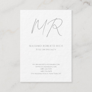 Luxe dikke moderne monogram effen minimalistisch visitekaartje