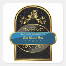 LUXE | Dit boek behoort tot (Gepersonaliseerd blad Vierkante Sticker