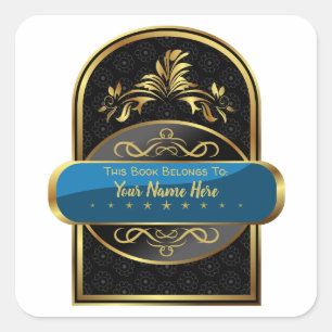 LUXE   Dit boek behoort tot (Gepersonaliseerd blad Vierkante Sticker
