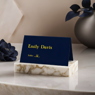 Luxe donkerblauwe en gouden plaatskaarten - Elegan