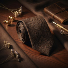 Luxe Donkere Espresso Bruine Barokke Damast