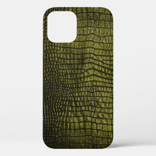 Luxe donkere krokodil huidtextuur. iPhone 12 hoesje