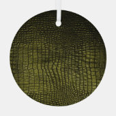 Luxe donkere krokodil huidtextuur. glas ornament (Achterkant)