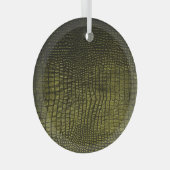 Luxe donkere krokodil huidtextuur. glas ornament (Voorkant Rechts)