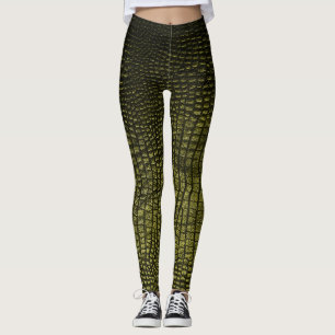 Luxe donkere krokodil huidtextuur. leggings