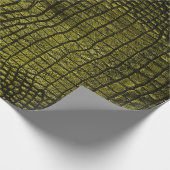 Luxe, donkere krokodiltextuur cadeaupapier (Hoek)