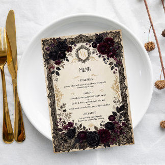 Luxe Donkere Romantische Gotische Rozen Victoriaan Menu