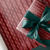 Luxe  donkerrode gouden strepen cadeaupapier