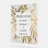 Luxe doré feuillage floral Bienvenue (Angle)