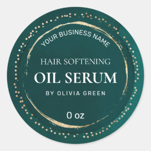 Luxe doré Turquoise vert cheveux Serum Étiquettes