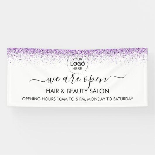 Luxe druipt glinster paars Salon Spandoek (Horizontaal)