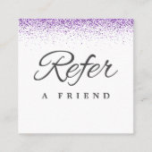 Luxe druppels glitter paarse Salon Korting Kaart (Voorkant)