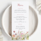 Luxe Dusty Pink Fleur sauvage Mariage Menu