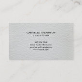 Luxe eenvoudig wit en zwart leder visitekaartje (Achterkant)