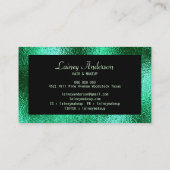 Luxe eenvoudige Trendy faux metallic groene folie Visitekaartje (Achterkant)