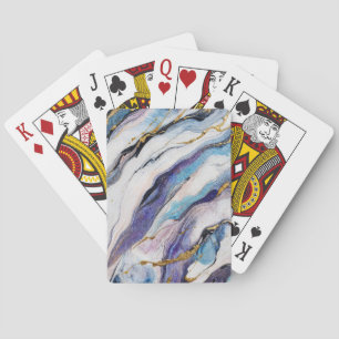 Luxe Egeïsche gouden marmeren golven Pokerkaarten