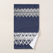 Luxe, élégance, argenterie, damas bleu marine (Serviette à main)