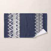 Luxe, élégance, argenterie, damas bleu marine (Serviette à main)