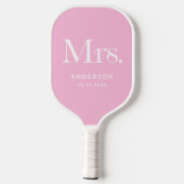 Luxe Elegance Pink | Mrs Wedding Date Pickleball Paddle (Achterkant)