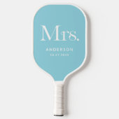 Luxe Elegance Robin Ei Blauw | Mrs Wedding Date Pickleball Paddle (Achterkant)