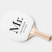 Luxe Elegance Zwart-wit | Mister Wedding Tafeltennisbatje (Zijkant)
