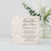 Luxe Elégant Beige clair Invitation de douche Flor (Debout devant)