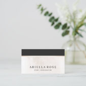 Luxe Elegant Black en White Marble Visitekaartje (Staand voorkant)
