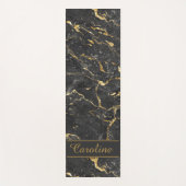 Luxe Elegant Black Gold Marble Effect Name Yogamat (Voorkant)