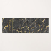Luxe Elegant Black Gold Marble Effect Name Yogamat (Voorkant (horizontaal))