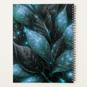 Luxe Elegant Blauwgroen Zwart Glanzend Blad Planner (Achterkant)