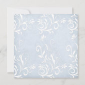 Luxe Elégant Bleu clair Floral Mariage Invitation (Dos)