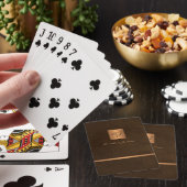 Luxe elegant bruin en goud monogrammen modern pokerkaarten (Insitu)