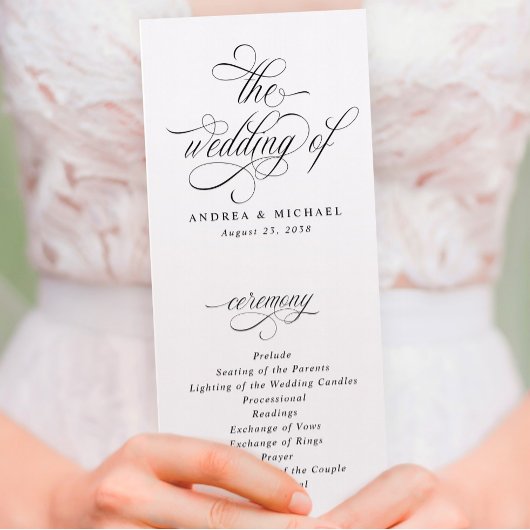 Luxe Elegant Calligraphie Programme de mariage