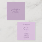 Luxe Elegant Calligraphy Script Modern Paars Vierkante Visitekaartje (Voorkant / Achterkant)