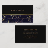 Luxe Elegant Carte de visite en marbre (Devant / Derrière)