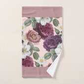 Luxe élégant Florals Rose violet (Serviette à main)