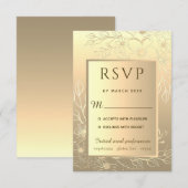 Luxe Elegant Gold Foil Floral Faire-part de mariag (Devant / Derrière)