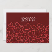 Luxe Elegant Hearts RSVP-kaart Kaart (Achterkant)