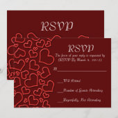 Luxe Elegant Hearts RSVP-kaart Kaart (Voorkant / Achterkant)
