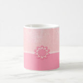 Luxe Elegant Hot Pink Damask Mok (Center)