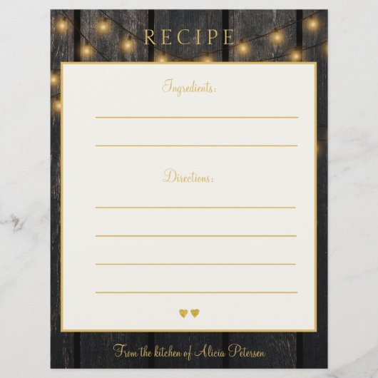 Luxe elegant houthulp recept voor typografie (Voorkant)