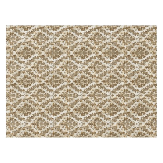 Luxe Elegant Ivoor Damask Tafelkleed (Voorkant (Horizontaal))