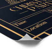 Luxe Elegant Kerstfeest Uitnodigen Poster (Hoek)