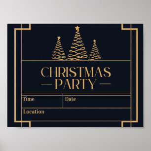 Luxe Elegant Kerstfeest Uitnodigen Poster