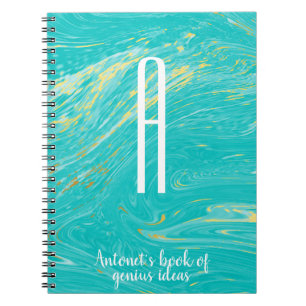 Luxe Elegant Marble Gold modern monogram citaat Notitieboek